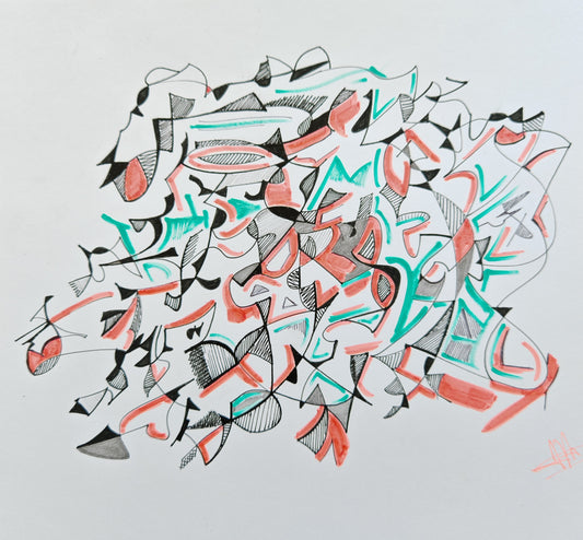 The alphabet of colored shadows.